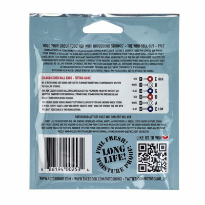 ROTOSOUND BS9 BRITISH STEELS SUPER LIGHT (09-42) струни для електрогітари