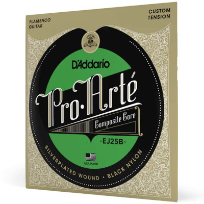 D'ADDARIO EJ25B PRO-ARTE COMPOSITE FLAMENCO BLACK NYLON струни для класичної гітари