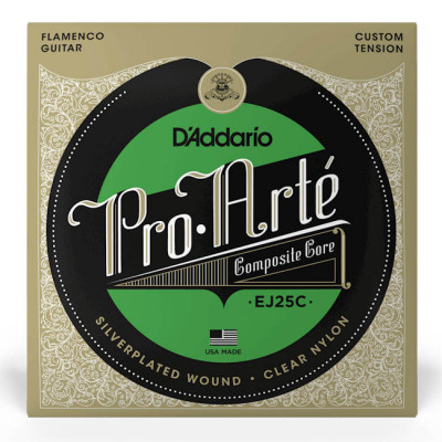 D'ADDARIO EJ25C PRO-ARTE COMPOSITE FLAMENCO CLEAR NYLON струни для класичної гітари