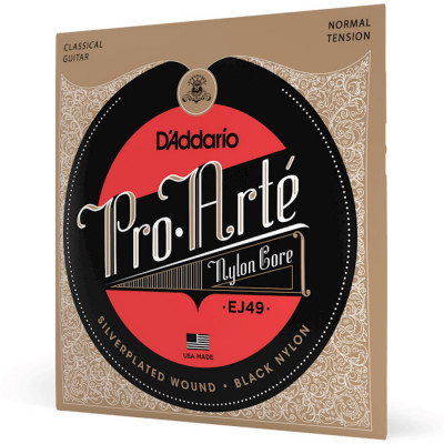D'ADDARIO EJ49 PRO-ARTE BLACK NYLON NORMAL TENSION струни для класичної гітари