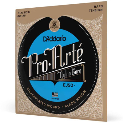 D'ADDARIO EJ50 PRO ARTE BLACK NYLON HARD TENSION струни для класичної гітари