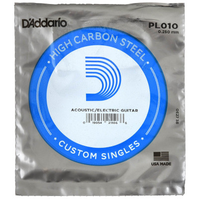 D'Addario PL010 Plain Steel - струна для гитары ("010)