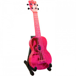 KALA WATERMAN FLUORESCENT PINK SOPRANO UKULELE 
