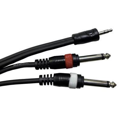 BIG YC005 3M інсертний кабель 3м, 2 x 1/4 Jack TS - 1/8 Jack TRS