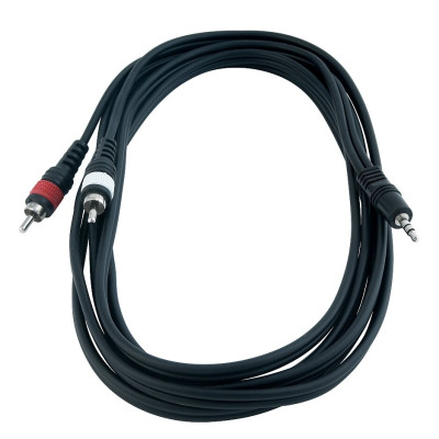 ROCKCABLE RCL20902 D4 PATCH CABLE-2 X RCA TO TRS MINIJACK (1.5 м)  інсертний кабель