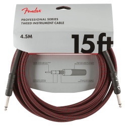 FENDER CABLE PROFESSIONAL SERIES 15' RED TWEED