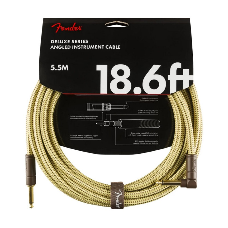 FENDER CABLE DELUXE SERIES 18.6' ANGLED TWEED