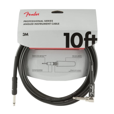 FENDER CABLE PROFESSIONAL SERIES 10' ANGLED BLACK інструментальний кабель