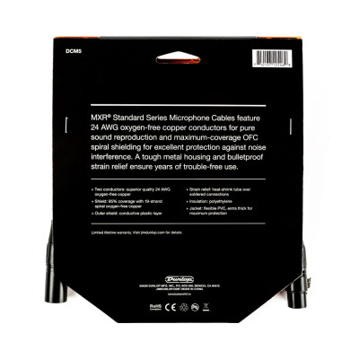 DUNLOP MXR DCM5 microphone cable 5ft (1.5m) мікрофонний кабель