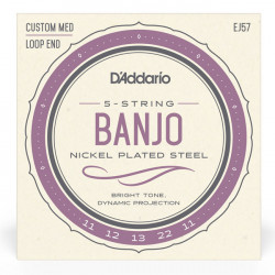 D'ADDARIO EJ57 BANJO NICKEL PLATED STEEL CUSTOM MEDIUM (11-22)