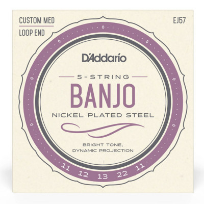 D`ADDARIO EJ57 BANJO NICKEL PLATED STEEL CUSTOM MEDIUM (11-22) струны для банджо
