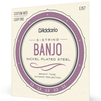 D`ADDARIO EJ57 BANJO NICKEL PLATED STEEL CUSTOM MEDIUM (11-22) струны для банджо
