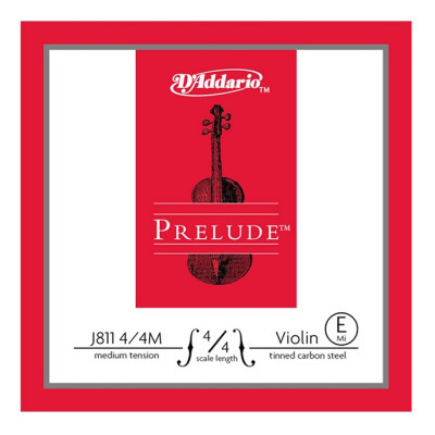 D'ADDARIO PRELUDE VIOLIN SINGLE E STRING 4/4 Scale Medium Tension cтруна для скрипки